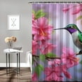 thumbnail image 2 of Creowell Hummingbird Purple Flower Tree Branch Modern Waterproof Shower Curtain for Country Cottage & Farmhouse Bathroom Decor 100% Polyester Home Bathroom Curtain Decoration with Hooks 60x72, 2 of 7