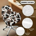 thumbnail image 5 of Whosucclay Daisy Cow Print Curved Back Accent Chair Slipcovers Stretch Office Chair Protector Non-Slip Curved Back Bar Stool Slipcovers with Arms for Living Room, Vanity, Party, 5 of 7