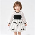 thumbnail image 2 of MEZZALL Baby Girls Dress Sleeve Black White Polka Bow Knot Bud Party Gown Toddler Summer Frock Vacation Dresses, 2 of 9