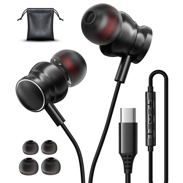 Auriculares USB C con cable Gsangoo para iPhone 16/15 Pro Max negros