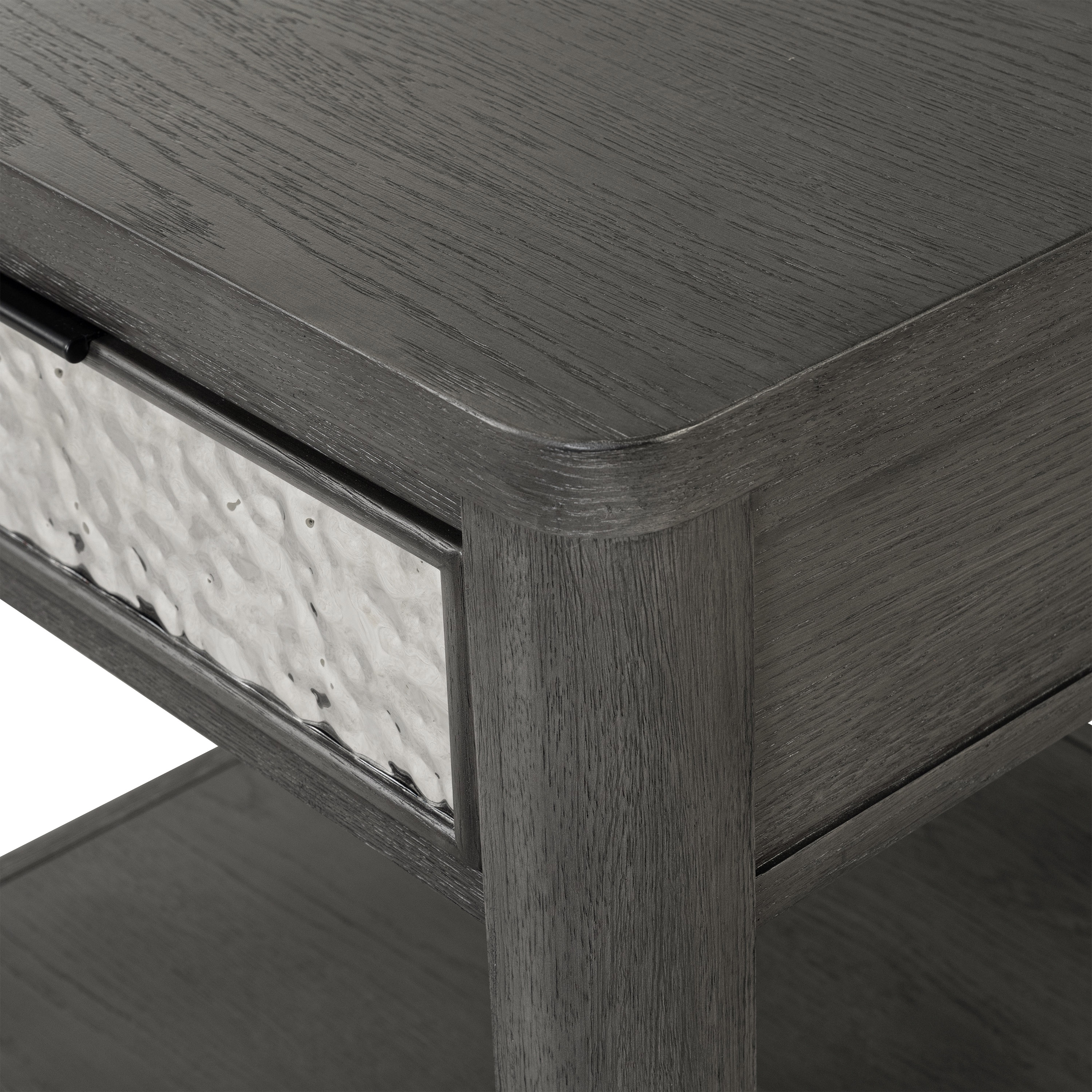 Furniture of America Cheri Modern 1-Drawer Solid Wood End Table, Ash Gray