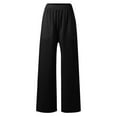 thumbnail image 5 of Sweatpants for Women 2025 Elastic Waist Drawstring Wide Leg Stretchy Loose Fit Pants with Pockets Casual Trousers, 5 of 6
