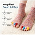thumbnail image 5 of Toe Separator Socks 3 Pairs, Foot Alignment Socks with Toe Spacers for Men Women, Bunion Hammer Toe Relief, Plantar Fasciitis Support, 5 of 6