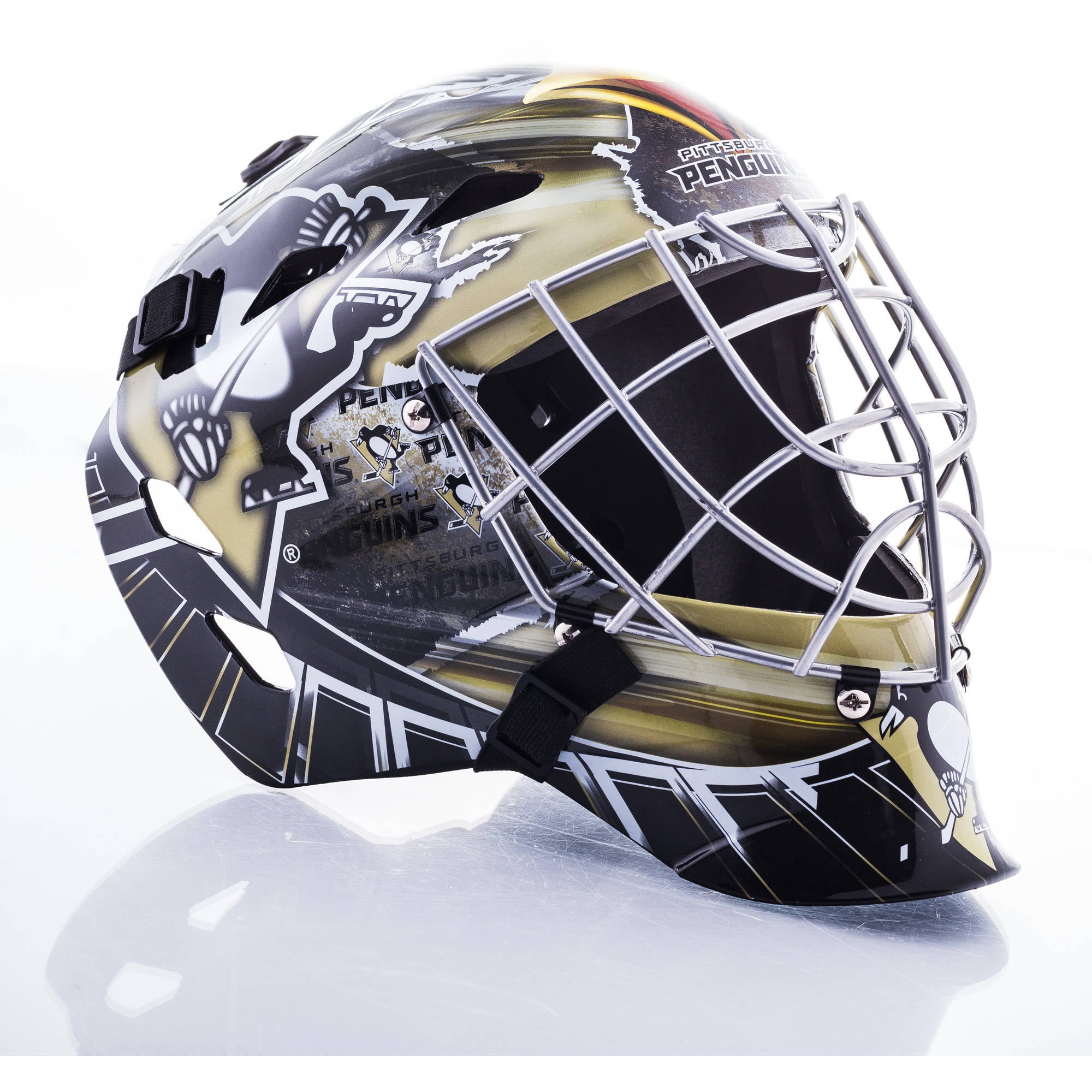 NHL Youth Pittsburgh Penguins Full Zip Helmet Masked Hoodie, Black - Small (8)