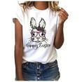 thumbnail image 2 of EQWLJWE Chemises de Pâques pour Femmes, Été Mignon Imprimé Lettre Hauts Blouse Décontractée Manches Courtes Col Rond T-Shirts Graphiques Lapin Liquidation, 2 of 5