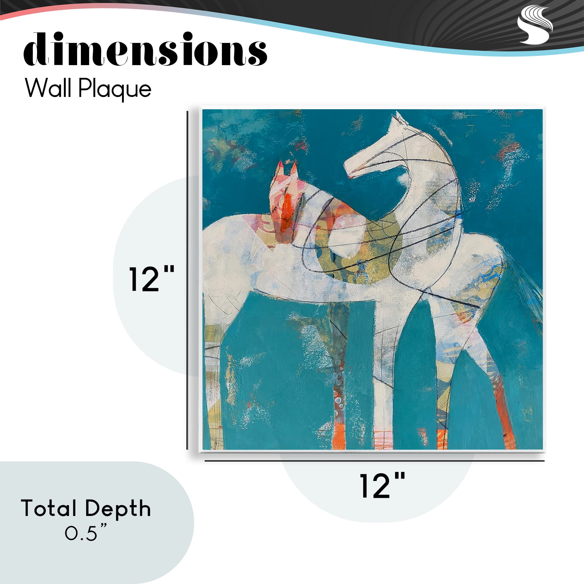 In Sync Abstract Horse Pair Wall Plaque Art, design by Dianna Fritzler