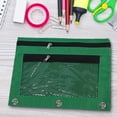 thumbnail image 3 of 3-Ring Binder Pencil Case with Clear Window - Zippered Office Supply Organizer for Trapper Keepers Homework Station(Green), 3 of 6