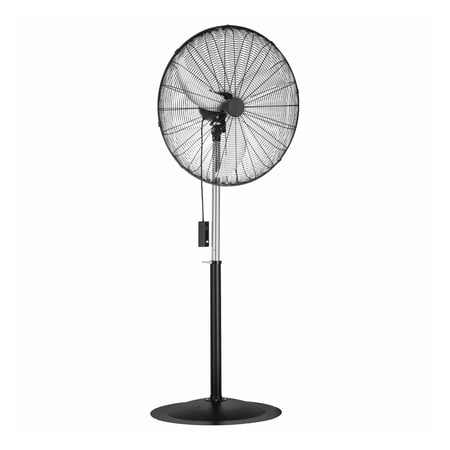 30 Inch Industrial Pedestal Fan 85&deg; Oscillating Standing Fan Adjustable Height & 3 Speed High Velocity Fan for Warehouse Garage Commercial Space Black