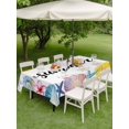 thumbnail image 4 of Outdoor Tablecloth with Umbrella Hole for Patio/Picnic/Party/Camping, Summer Coastal Waterproof Table Cloth Rectangle Table Cover Washable, Sea Starfish Shell Lemon Flowers Watercolor (54"x 80"), 4 of 8