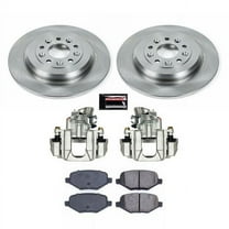 PowerStop Rear Stock Replacement Brake Pad and Rotor Kit with Calipers Fits: LINCOLN Select Models KCOE8846A