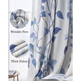 thumbnail image 3 of Blue Purple Botanical Blackout Curtains for Bedroom Living Room Darkening Curtains 63 Inches Long Pastoral Summer Spring Leaf Window Curtain 2 Panels Set Window Treatment Grommet Drapes 52"x63", 3 of 9
