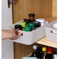 thumbnail image 5 of Trianu Desktop Storage Box, 4 Pack Plastic Storage Bin with Cutout Handles, Household Socks Cosmetics Storage Basket for Bathroom, Kitchen, Countertop, Cabinet, 9.64*6.3*3.93 in, White, 5 of 7