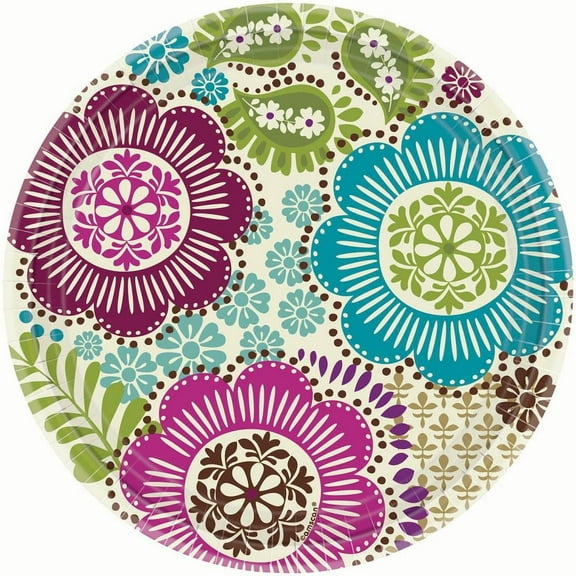 Fashion Floral Modern Flowers Garden Theme Party 10.5" Paper Banquet Plates