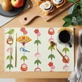 thumbnail image 2 of Japanese Series Placemats Set of 12, Cartoon Fans Birds Tumbler Floral Beige Non-Slip Place Mats Washable Table Mats for Kitchen Dining Table Decorations Indoor/Outdoor, 2 of 9