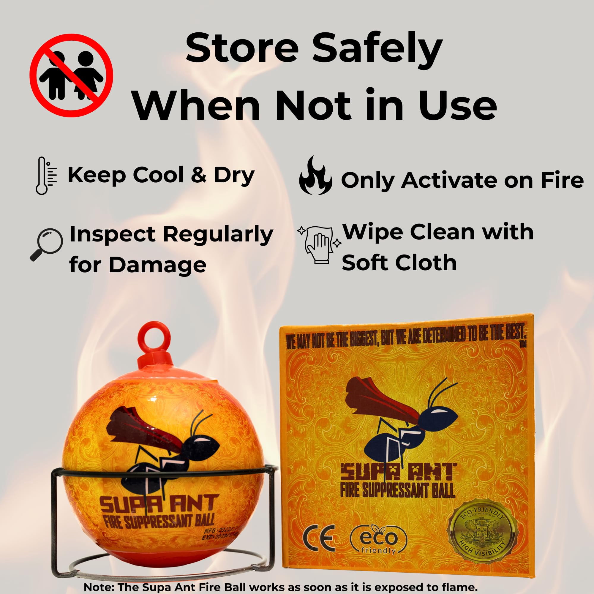Supa Ant Fire Safety Ball as Fire Protection for Small Fires