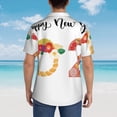 thumbnail image 4 of Fuzoiu 2025 New Year'S Print Hawaiian Shirt for Men, Summer Beach Casual Short Sleeve Button Down Shirts, Men’s Beach Summer Shirts with Pocket,X-Large, 4 of 7