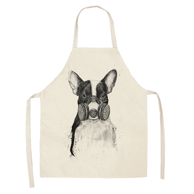 Delantal de cocina impermeable con estampado de perro de dibujos animados (WQ0027-6)