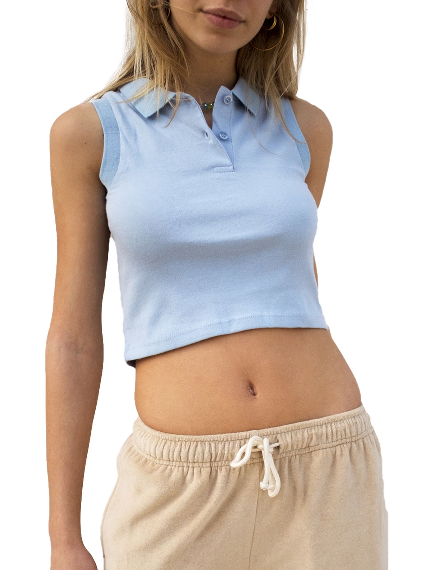 polo crop top sleeveless