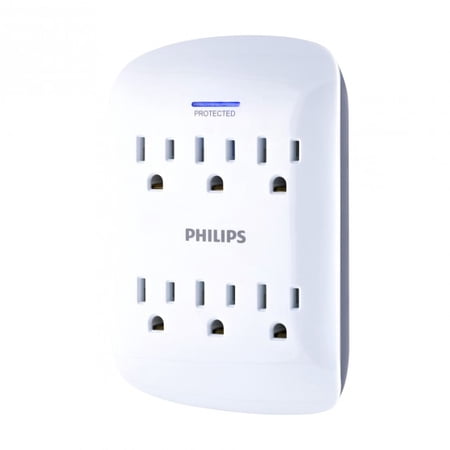 Philips 6-Outlet Surge Protector Tap, 900 Joules