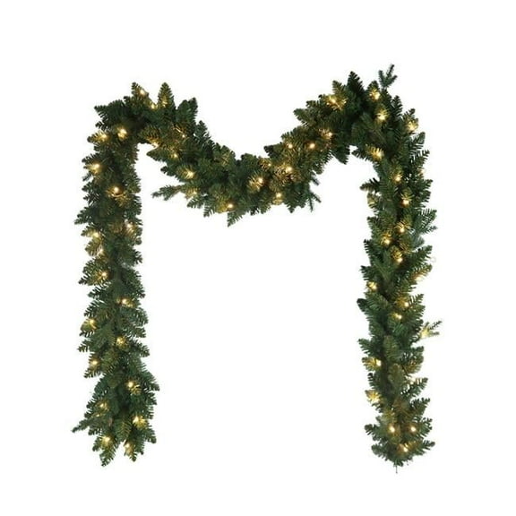 9 ft. Pre-Lit Warm White LED Jackson Pine Garland