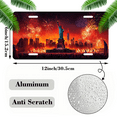 thumbnail image 2 of 1 Pcs 2D Flat License Plate Covers & Frames, Statue of Liberty For Decorative Front, Waterproof For Decoration Aluminum License Plate Covers & Frames Cover For Men Women, 12" X 6", 2 of 7