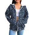 thumbnail image 2 of EnJoCho Girls Leopard Print Hoodie Zip Up Full Zip Hooded Sweatshirt Jacket Long Sleeve Fleece Lined Casual Fall Winter Coat with Pockets for Kids Teens, 2 of 6
