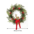 thumbnail image 3 of Fmbmuo Christmas Decor Wreath Decoration Artificial Bow Pine Branches and Berries Door Hanging Wall Ornament 45cm Ornaments,Green, 3 of 5