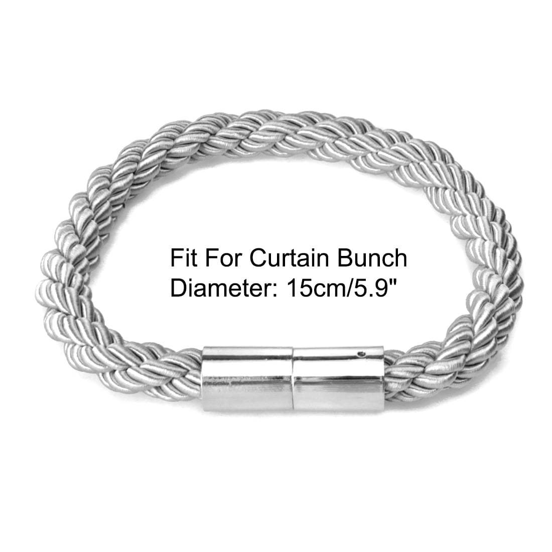 Unique Bargains 4 Pieces Curtain Tiebacks 24 Inch Holdbacks Cord Holdback Gray