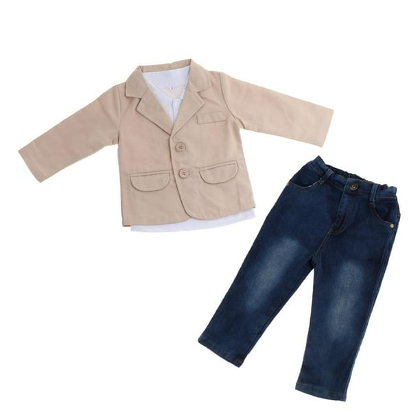 3 piezas de ropa para bebes trajes para ninos trajes formales para bebes camiseta chaqueta jeans conjunto de ropa de moda para ninos 6t