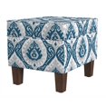 thumbnail image 3 of Baúl Puff Benzara ISHI Azul Blanco Ikat 45x56x45 cm, 3 of 5
