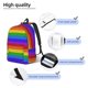 thumbnail image 3 of Disketp Colorful Glitter Rainbow print Canvas Backpack Lightweight Travel Daypack Student Rucksack Laptop Backpack-Small, 3 of 5