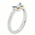 thumbnail image 3 of Blue Topaz and Citrine Sterling Silver Butterfly Ring, 3 of 7