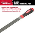 thumbnail image 3 of Hyper Tough 8-Inch Steel Mill Bastard File with Ergonomic Soft Grip, 2202V, 3 of 10
