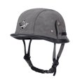 thumbnail image 3 of Casco de moto de cuero sintético alemán para hombre y mujer, casco vintage, casco clásico para montar en patinete eléctrico, cascos de media cara para las cuatro estaciones, 3 of 5