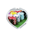 thumbnail image 1 of Chip Green Table Gambling Photo Heart Mirror Travel Magnification Portable Handheld Pocket Makeup, 1 of 3