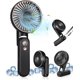 thumbnail image 1 of 1 ventilador portátil de mano (negro, 2500 mA) con carga USB y cubierta lavable desmontable, diseño plegable de 180°, 5 configuraciones de velocidad, perfecto para viajar Rojo Verde, 1 of 5