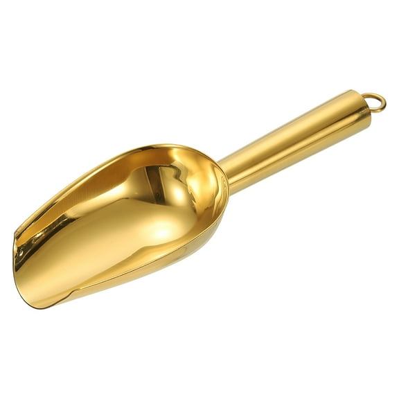 Metal Ice Scoop, 7.1 inch Stainless Steel Ice Scooper for Bar Use, Gold