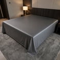 thumbnail image 2 of Unique Bargains Microfiber Ice SilkFlat Sheet Wrinkle Bedding Dark Gray 91"x96", 2 of 5