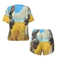 thumbnail image 5 of Lsque Funny Countryside Donkey Women's Short-Sleeved Pajama Set - 2 Piece Soft and Lightweight Sleepwear Set-Small, 5 of 9