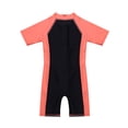 thumbnail image 4 of RUNQHUI Maillot de Bain une Pièce à Fermeture Éclair pour Enfants Filles Garçons Protection Solaire UPF 50+ Combinaison Rouge Melon D\'eau&Noir 10, 4 of 5
