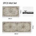 thumbnail image 5 of Kitchen Mat Set of 2 Non Slip Waterproof Kitchen Rugs 17"x28" + 17"x48", Washable Low Profile Floor Mats, Vintage Medallion Soft Kitchen Mats for Sink, Laundry Room & Entryway, 5 of 6