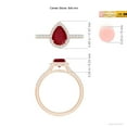 thumbnail image 4 of ANGARA Natural Pear-Shaped 1.15 ct Ruby Halo Engagement Ring in 14K Rose Gold for Women (Size-8x6mm) | July Birthstone, Birthday, Anniversary, Jewelry Gift for Women | Natural Ruby Ring, 4 of 8