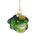 thumbnail image 2 of 3" Green and White Prince Frog in a Gold Crown Glass Christmas Ornament, 2 of 3