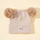 thumbnail image 1 of Gorro de lana de color sólido acrílico para niños, gorro de punto estándar para otoño e invierno, con doble bola, para bebés, 1 of 6