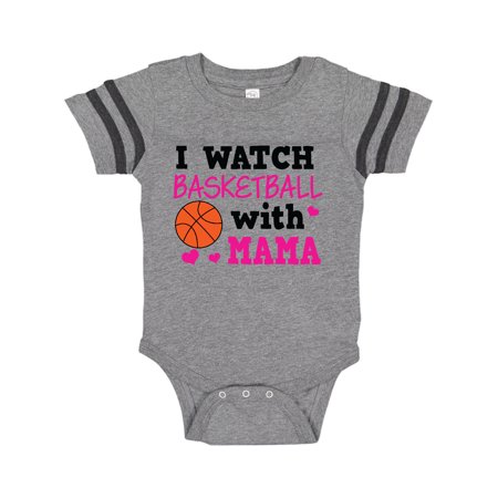 

Inktastic I Watch Basketball with Mama Gift Baby Girl Bodysuit