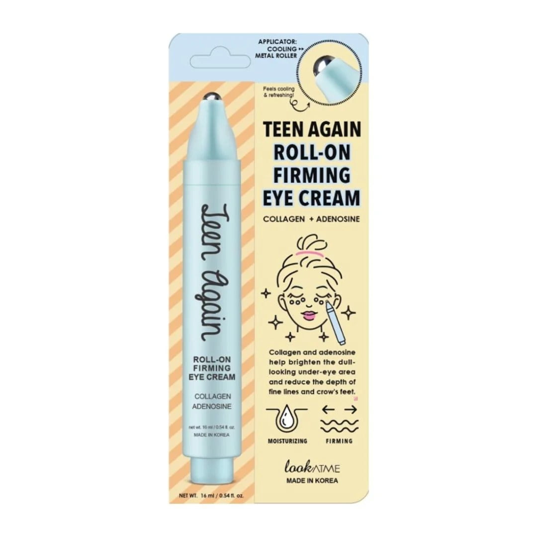 Look At Me Teen Again Roll On Firming Eye Cream with Collagen and Adenosine (Made in Korea)