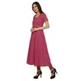 thumbnail image 2 of Moomaya Short Sleeve Kurta Solid Women Summer Dresses Long Kurti Ethnic Dress, 2 of 6