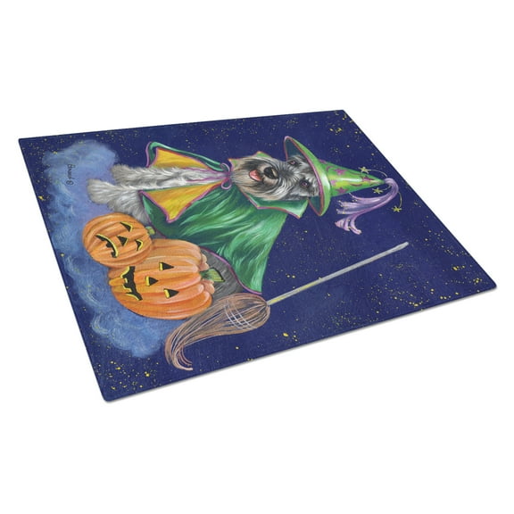 Carolines Treasures PPP3159LCB Schnauzer Halloween Good Witch Glass Cutting Board Large, 12H x 16W, multicolor