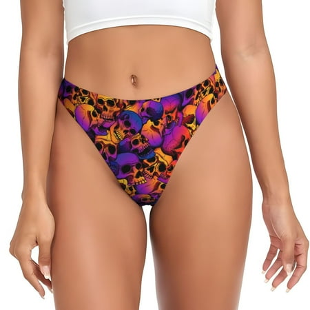 Sigee Skull for Women s G-String Panty  Low Rise  Soft Lace Perfect for Everyday Wear or Special Occasions-Medium