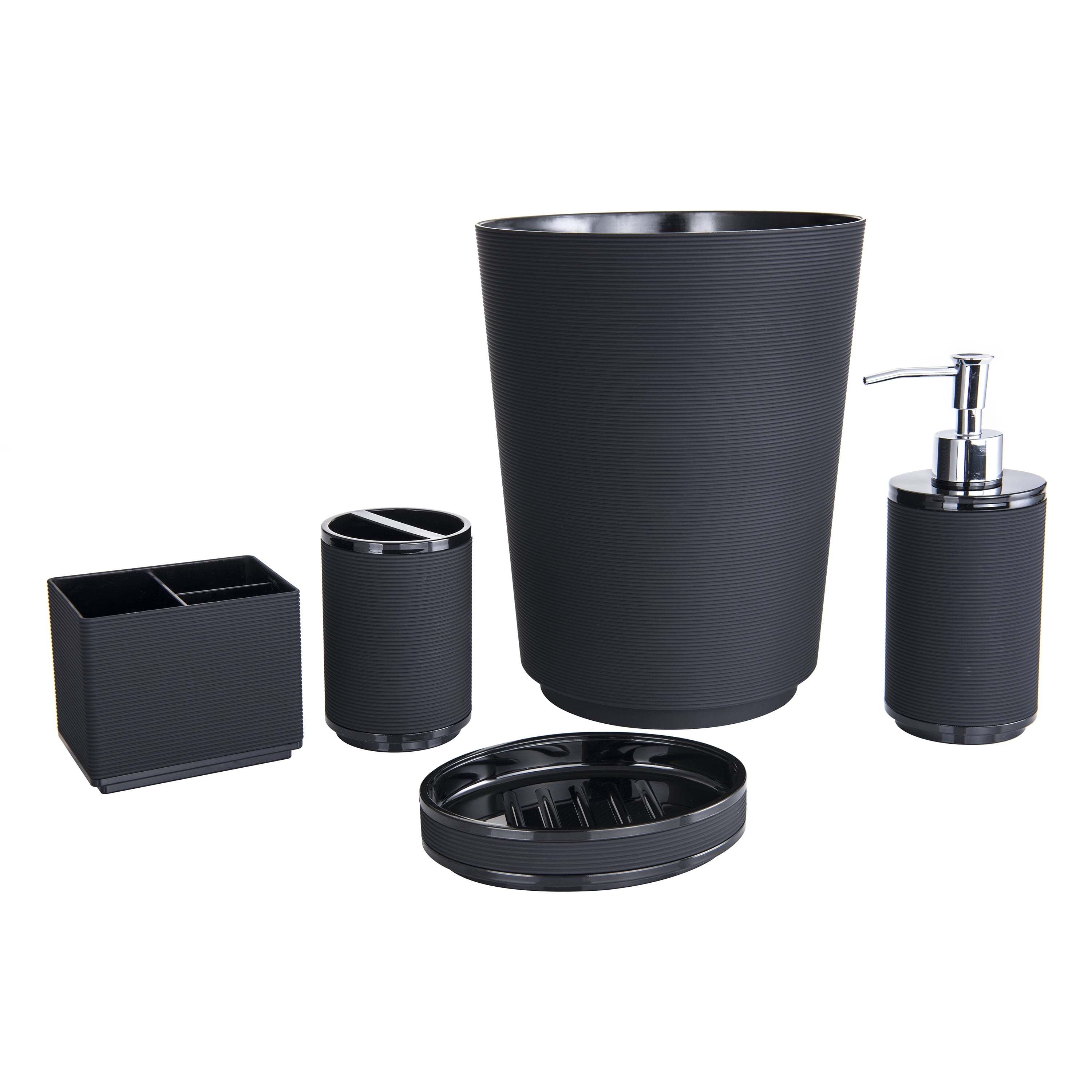 Mainstays Soft Touch Black Plastic Soap Dish, 1 Each